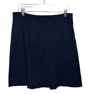 Loft Petite Skirt Womens Size 14 Elastic Waist Band Navy Blue Classic Preppy